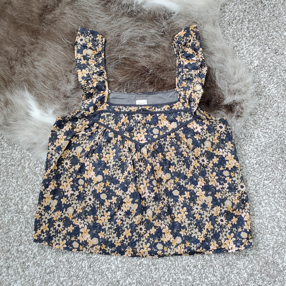 Evereve Roan + Ryan Edith Retro Floral Flutter Tank Sz S NWOT - Picture 2 of 4